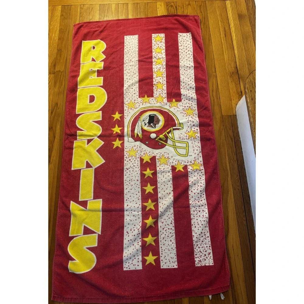 Vintage Redskins Pink Stars‎ Stripes Cotton Beach Pool Towel NFL Football